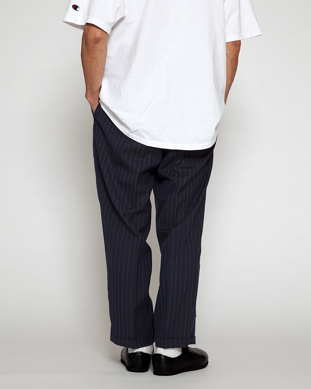 ポストオーバーオールズ 美品 ストライプ 柄 ワーク ベスト M