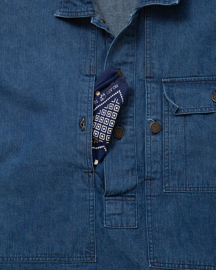 CSJ004 - CORONA・M-44 PULLOVER JACKET / Indigo Denim w/ Bio-wash