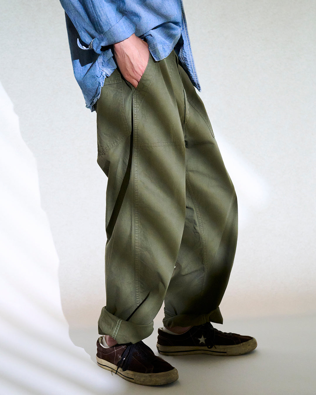 BAKER PANTS x “POPLIN, COTTON, WIND RESISTANT”