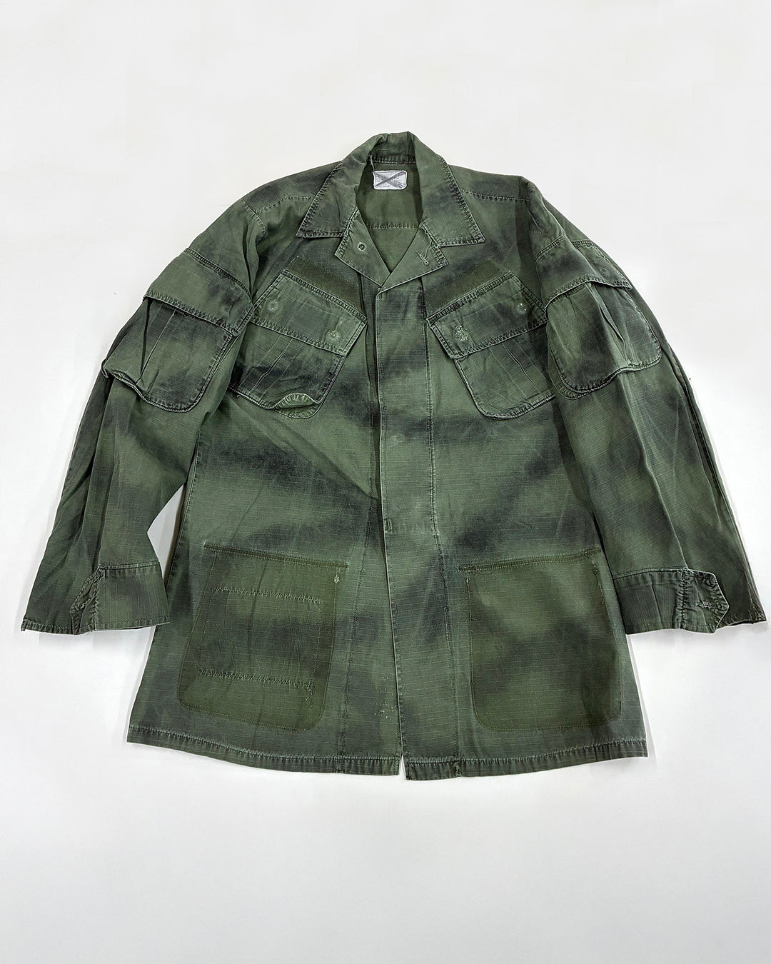 THE JUNGLE FATIGUE JACKET w/ HAND-APPLIED, SPRAY-PAINTED CAMOUFLAGE