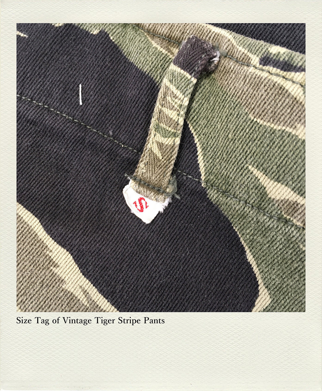 Size Tag of Vintage Tiger Stripe Pants