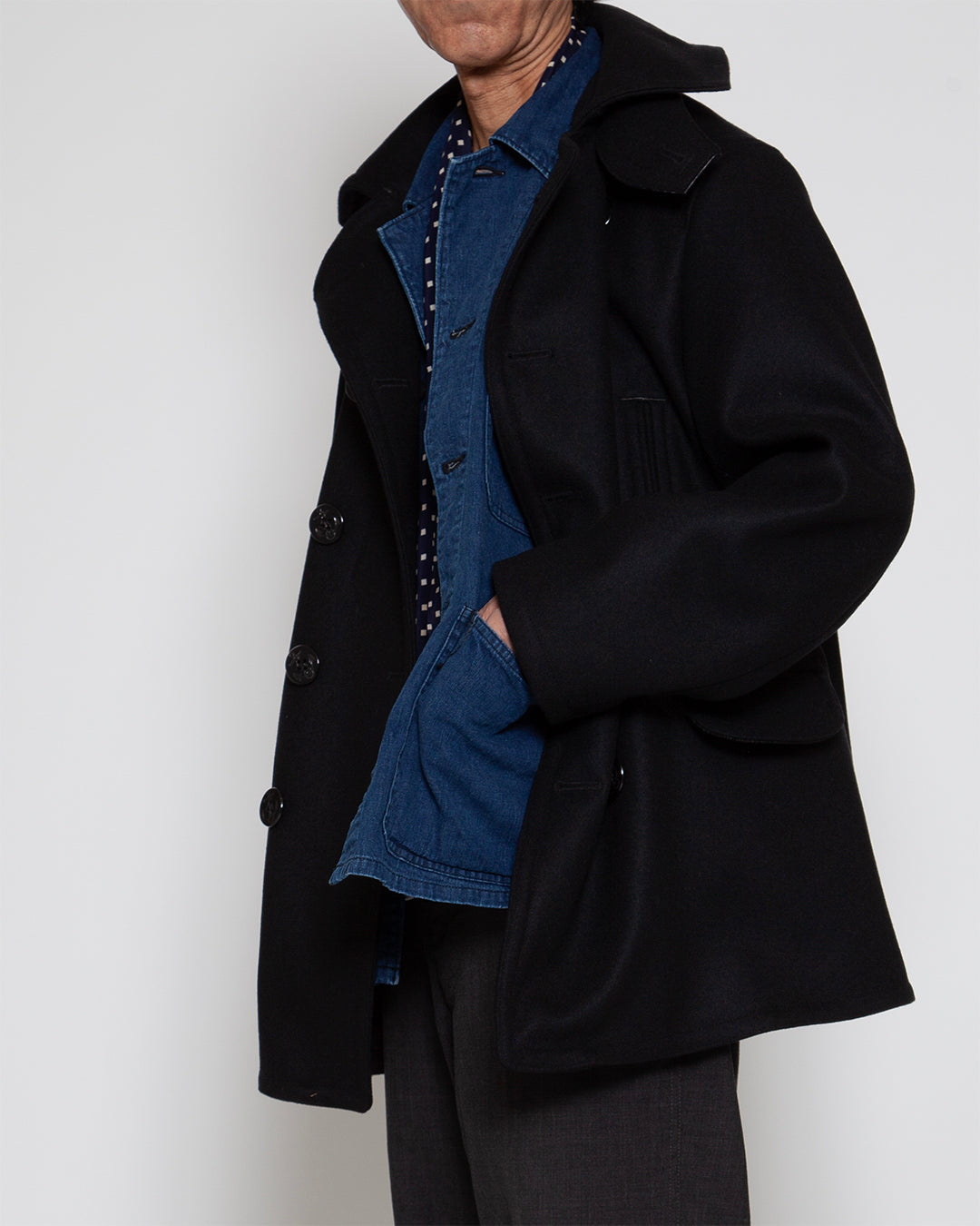 CJ067- SEAMEN'S COAT / Black