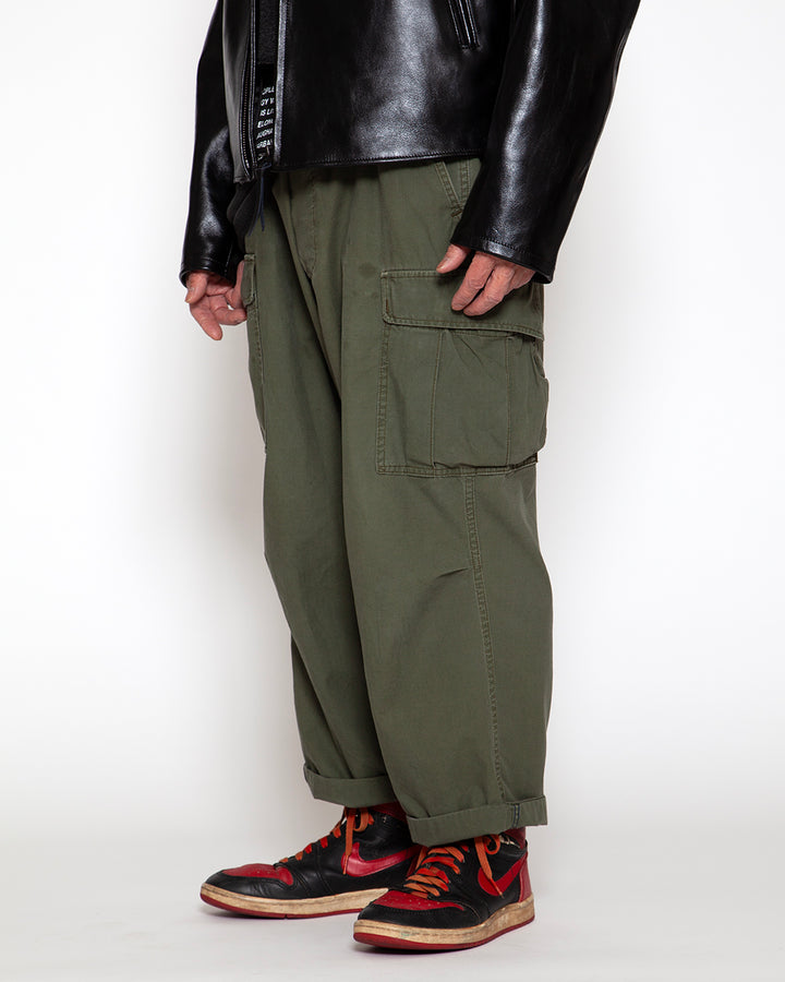FP006 - JUNGLE SLACKS / Olive Green w/ Bio-wash