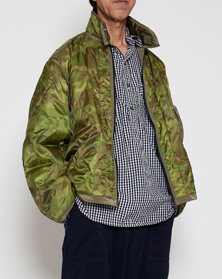 CJ020・ COMBAT QUILTING LINER JACKET / Green Leaf Camouflage