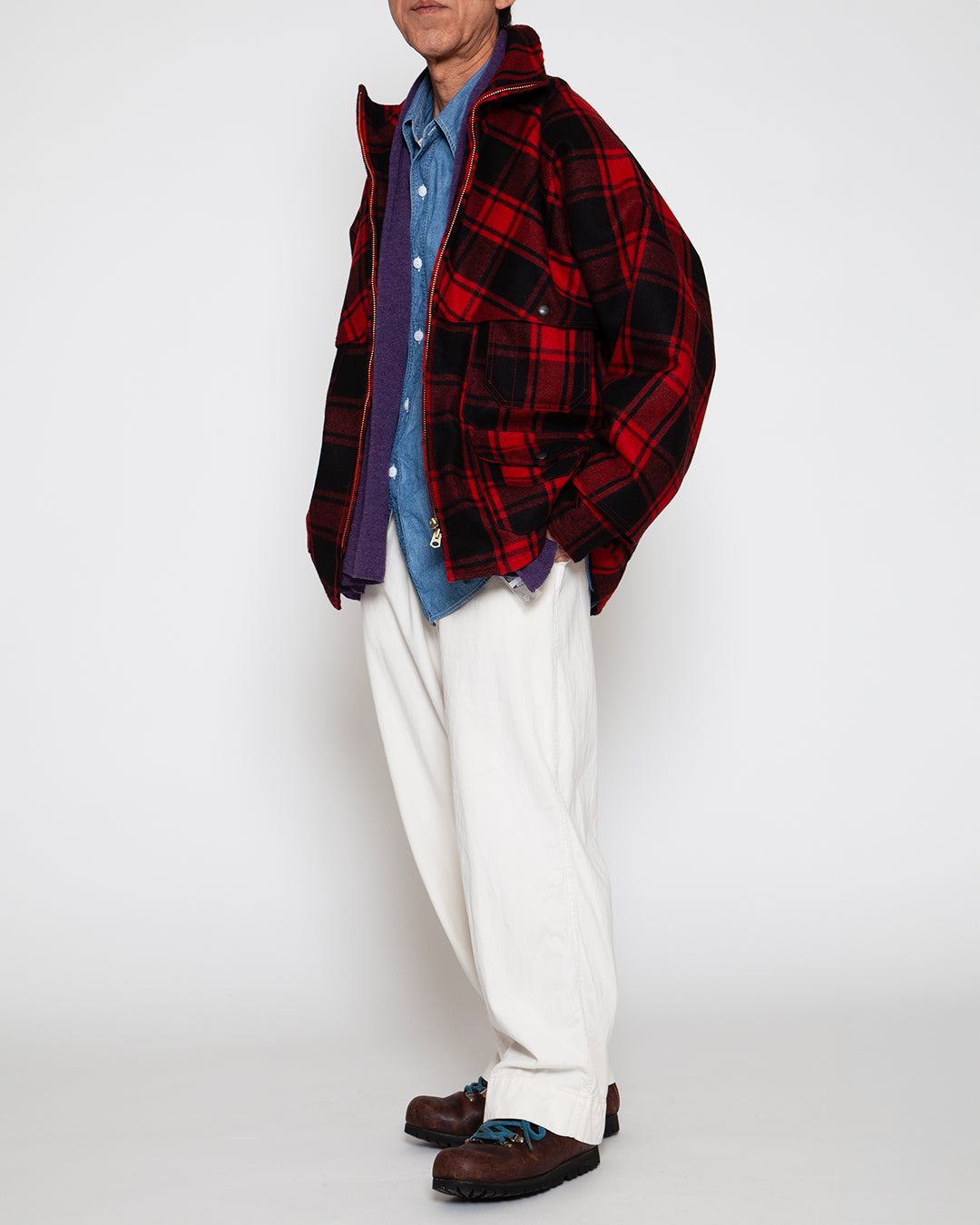CJ007 - CORONA・ZIP LOGGER / Red × Black Buffalo Plaid