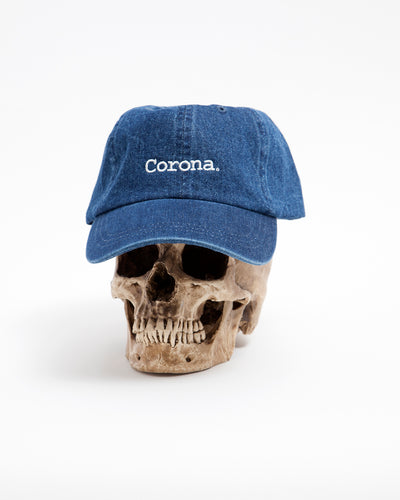 THE CORONA UTILITY・CORONA LOGO EMBROIDERY CAP / Denim × White Embroidery
