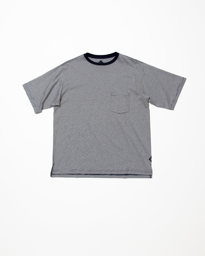 CC010  - BASIC POCKET TEE / Navy × White