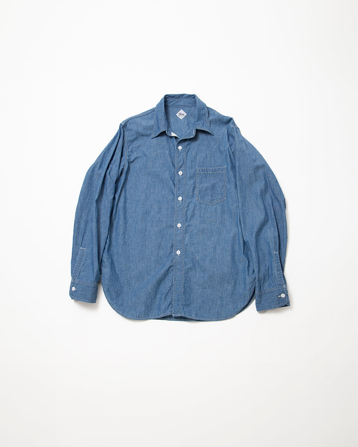 CS001 - NAVY 1POCKET SHIRT / Blue Chambray w/ Bio-wash