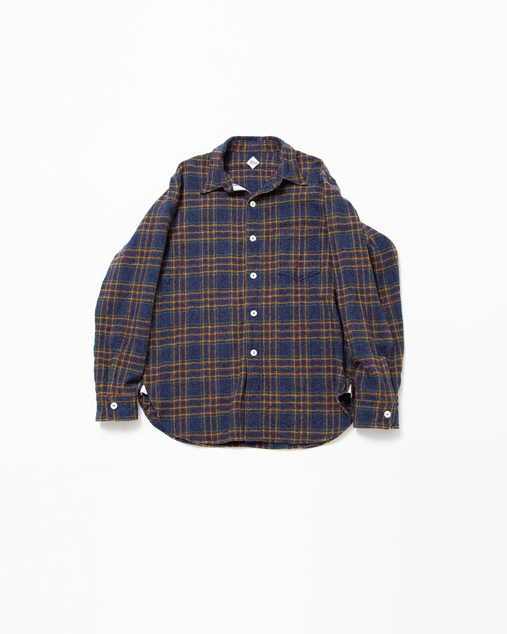 CS001 - NAVY 1POCKET SHIRT / Navy × Green