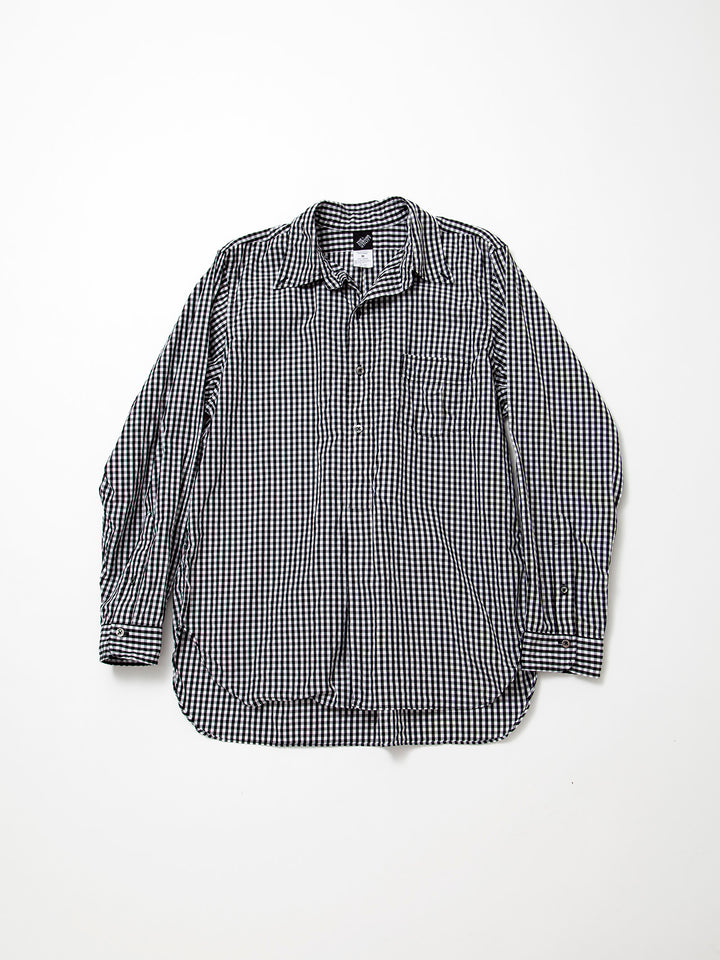CS005・WHITE COLLAR WORK SHIRT / Black × White