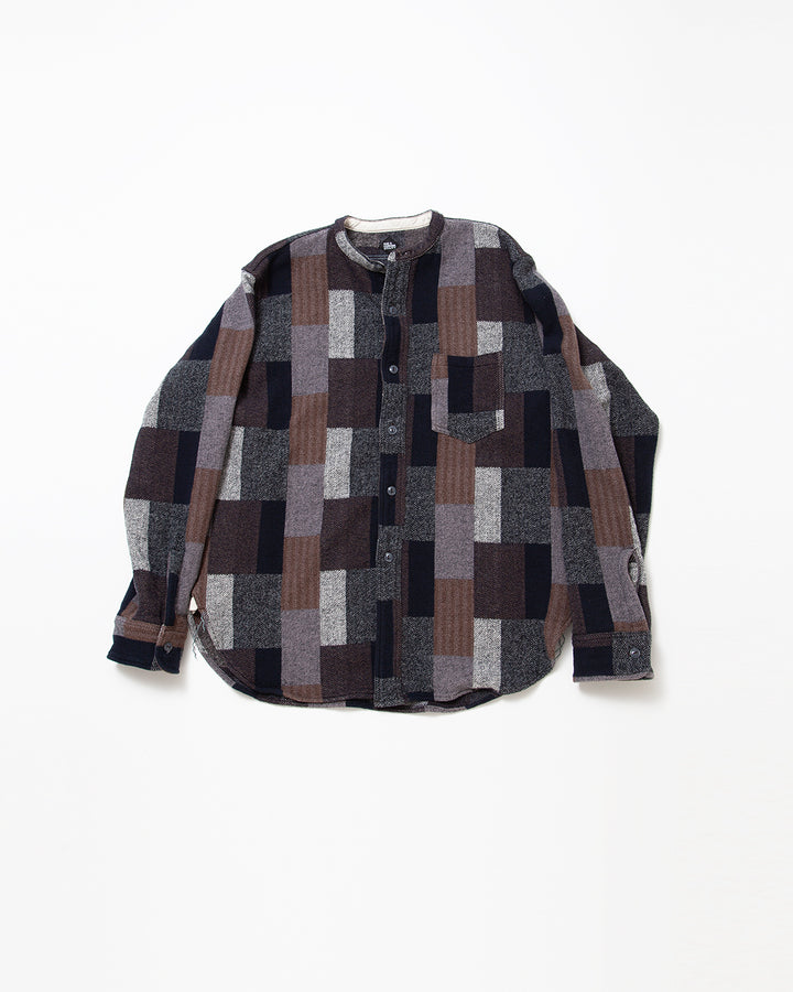 CS099 - NAVY 1POCKET BAND COLLAR / Grey