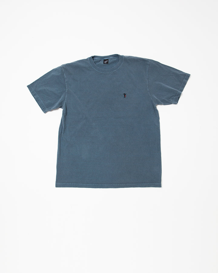 CT022・"Little Satan" EMBROIDERY TEE / Steel Blue