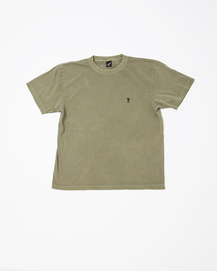 CT022・"Little Satan" EMBROIDERY TEE / Light Khaki