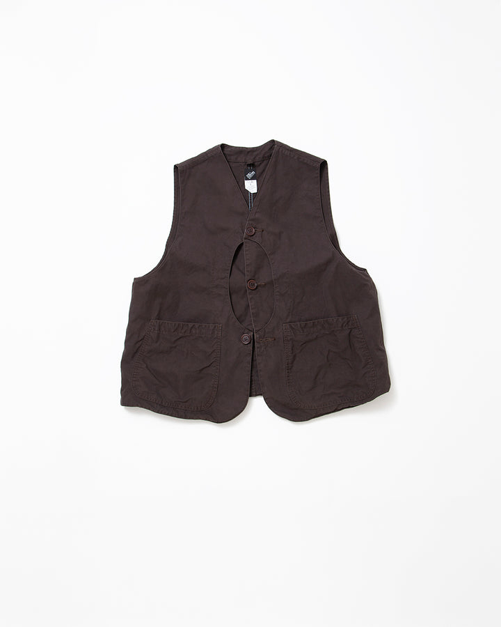 CV002 - CORONA・GAME VEST / Chocolate Brown w/ Bio-wash