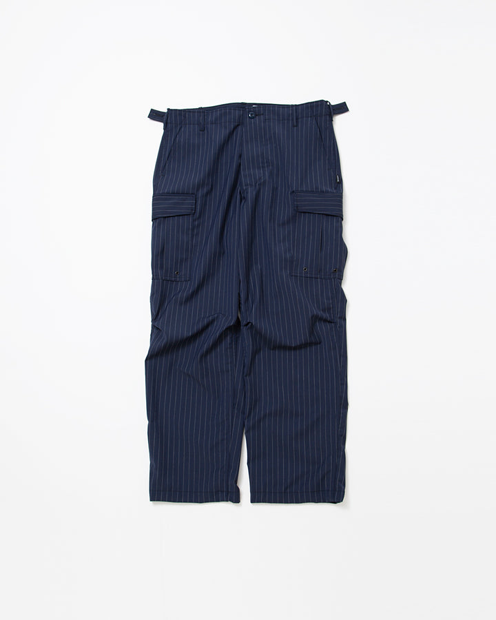 FP006・JUNGLE SLACKS / Navy × Grey Pin Stripe