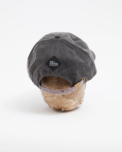 THE CORONA UTILITY・CORONA LOGO EMBROIDERY CAP / Charcoal × Silver Embroidery