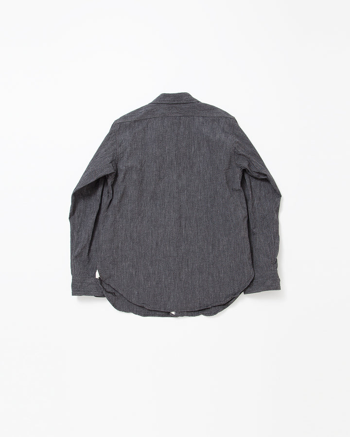 CS001 - NAVY 1POCKET SHIRT / Top Black Chambray