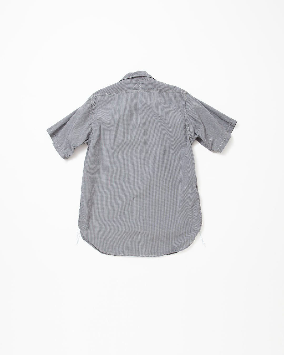 CS001S - NAVY 1POCKET SHORT SLEEVE SHIRT / Monotone Baby Gingham Check