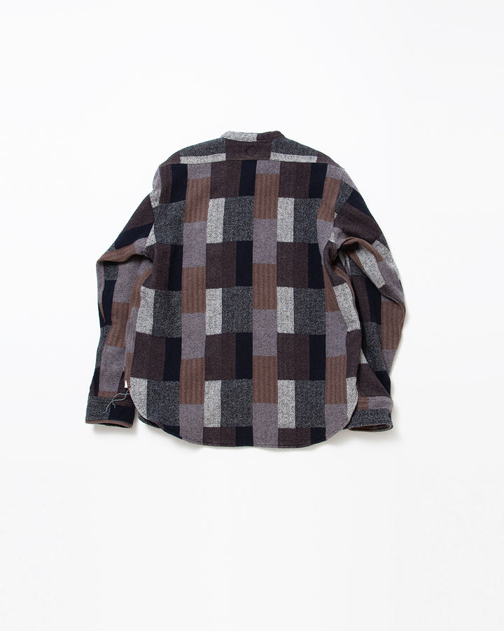 CS099 - NAVY 1POCKET BAND COLLAR / Grey