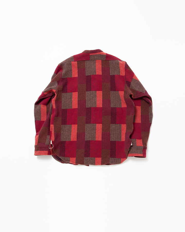 CS099 - NAVY 1POCKET BAND COLLAR / Maroon