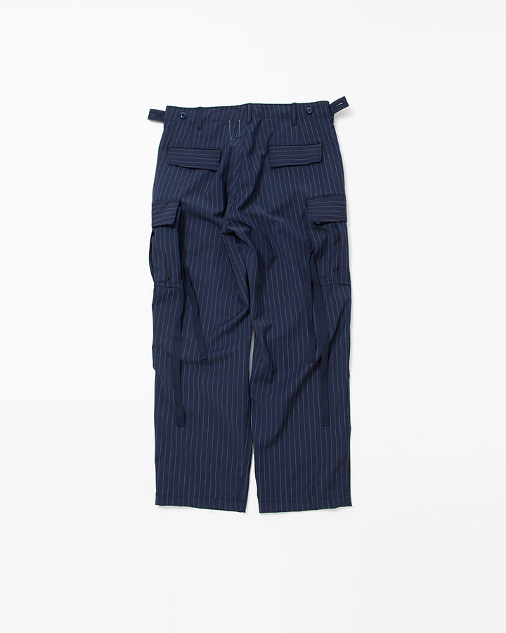 FP006・JUNGLE SLACKS / Navy × Grey Pin Stripe
