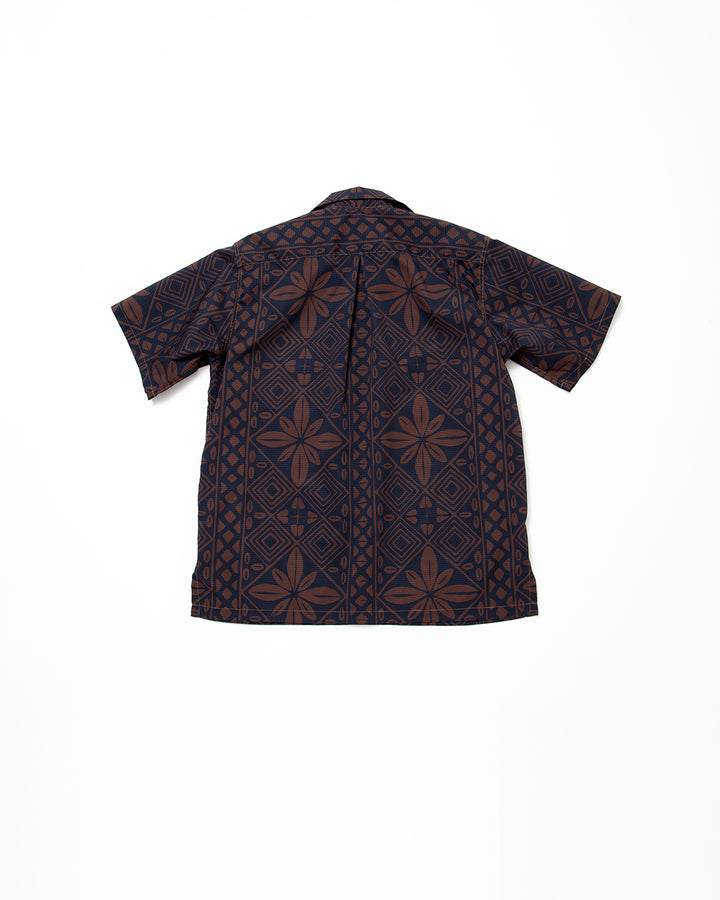 CS097 - FRENCH CAFE SHIRT S/S / Charcoal Grey × Brown