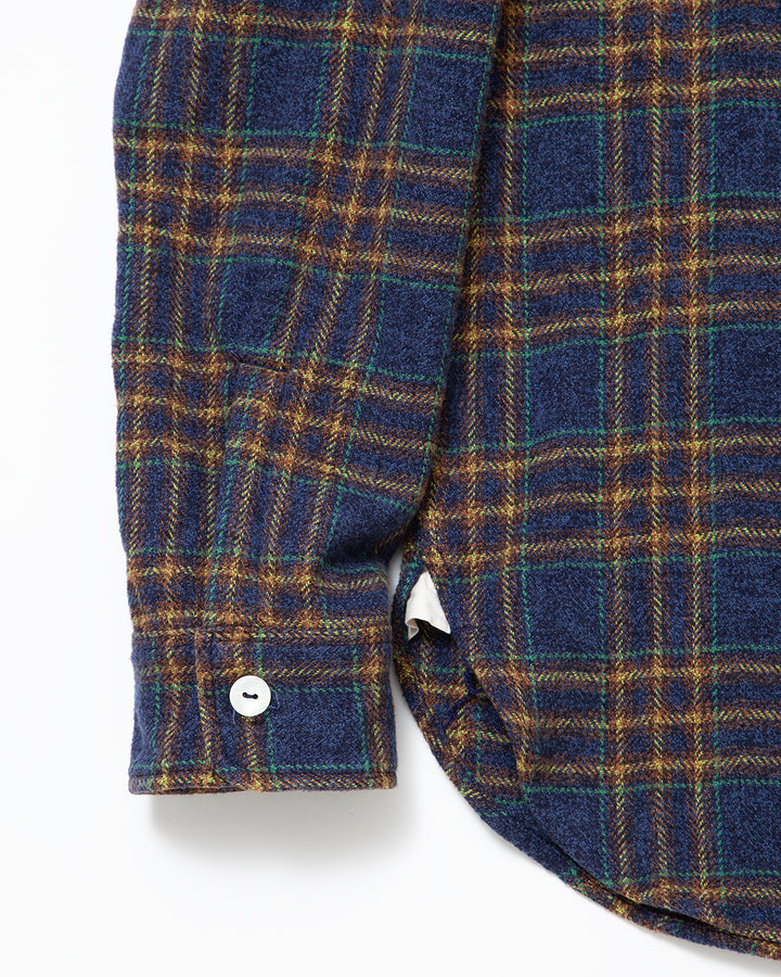 CS001 - NAVY 1POCKET SHIRT / Navy × Green