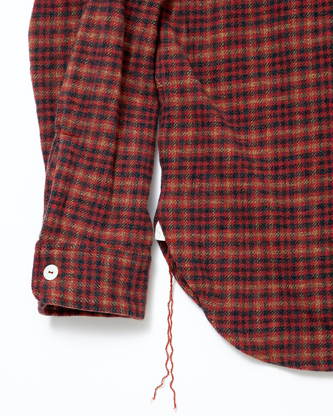 CS001 - NAVY 1POCKET SHIRT / Red × Brown