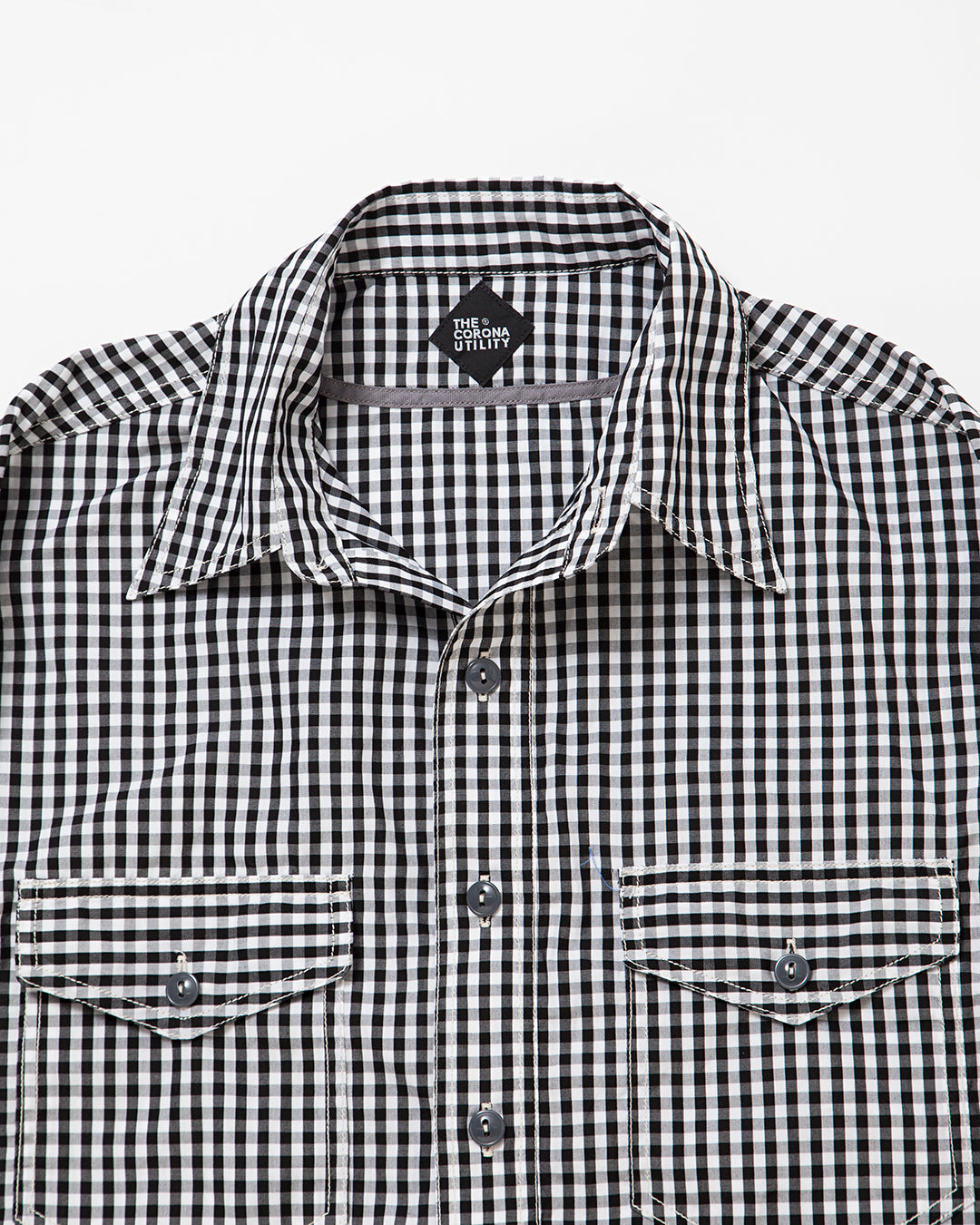 CS003・NAVY PULLOVER SHIRT / Monotone Gingham Check