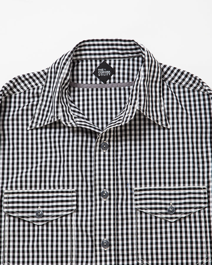 CS003・NAVY PULLOVER SHIRT / Monotone Gingham Check