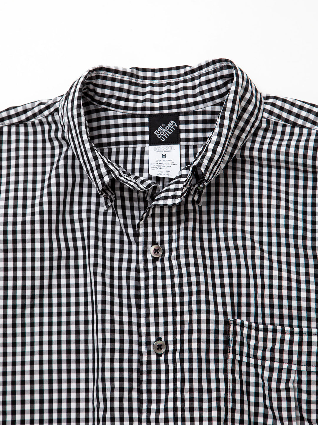 CS005・WHITE COLLAR WORK SHIRT / Black × White