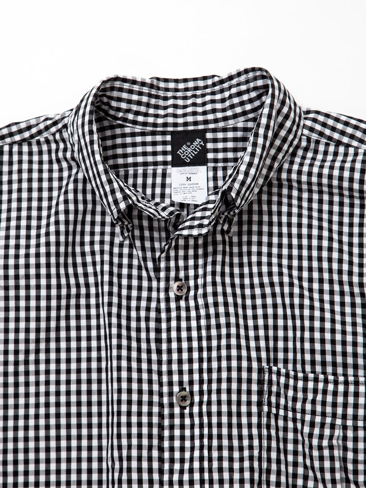 CS005・WHITE COLLAR WORK SHIRT / Black × White