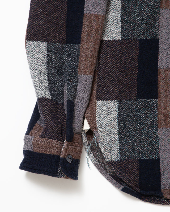 CS099 - NAVY 1POCKET BAND COLLAR / Grey
