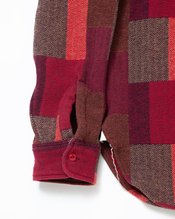CS099 - NAVY 1POCKET BAND COLLAR / Maroon