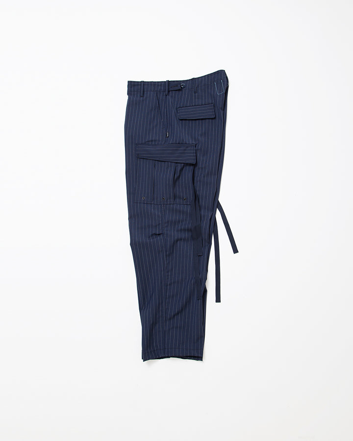 FP006・JUNGLE SLACKS / Navy × Grey Pin Stripe