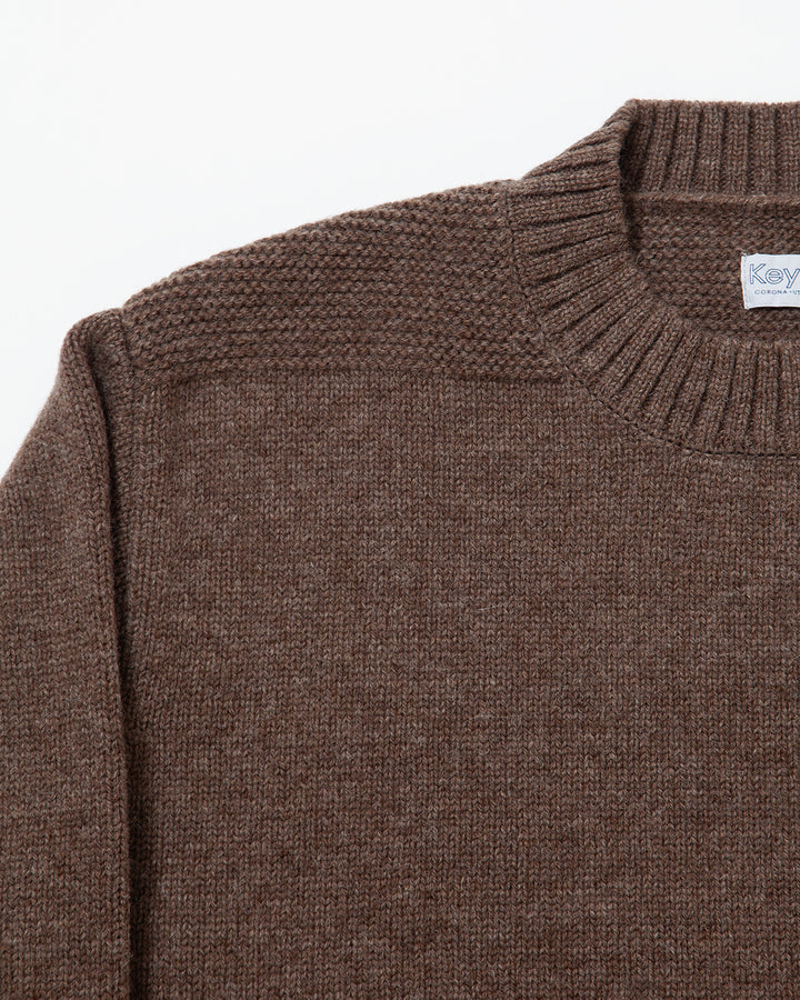 KN001 - KeyHole・NAVY CREW / Melange Mocha