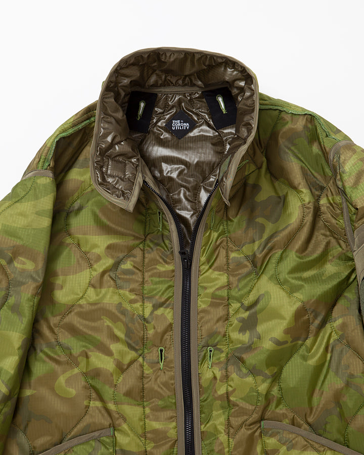 CJ020・ COMBAT QUILTING LINER JACKET / Green Leaf Camouflage