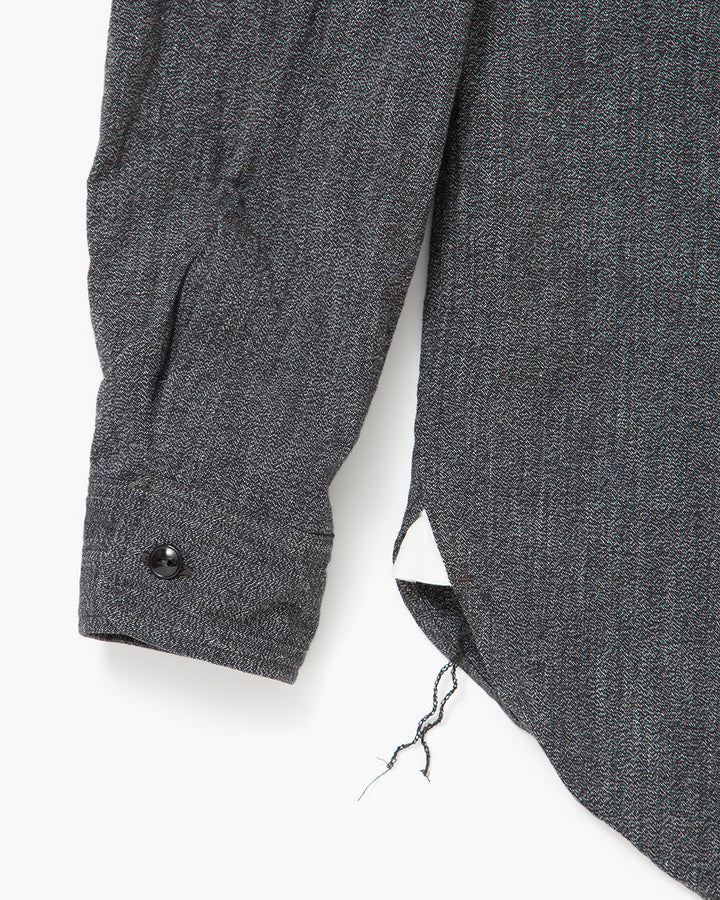 CS001 - NAVY 1POCKET SHIRT / Top Black Chambray