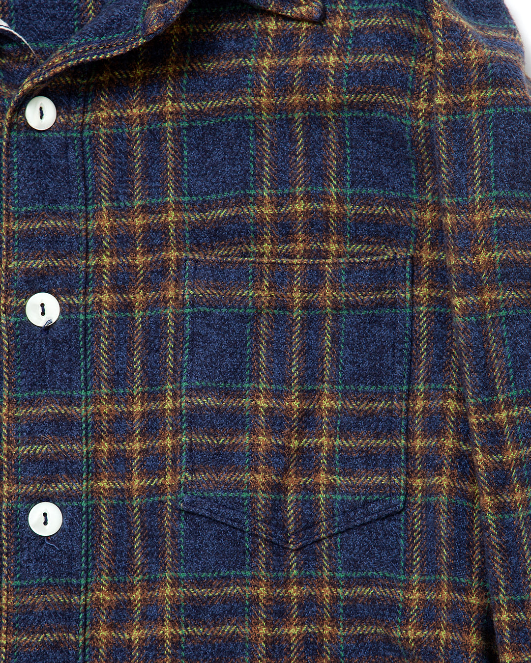 CS001 - NAVY 1POCKET SHIRT / Navy × Green