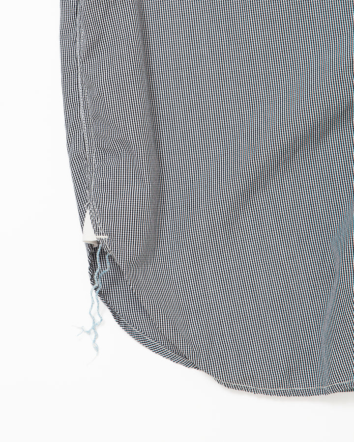 CS001S - NAVY 1POCKET SHORT SLEEVE SHIRT / Monotone Baby Gingham Check