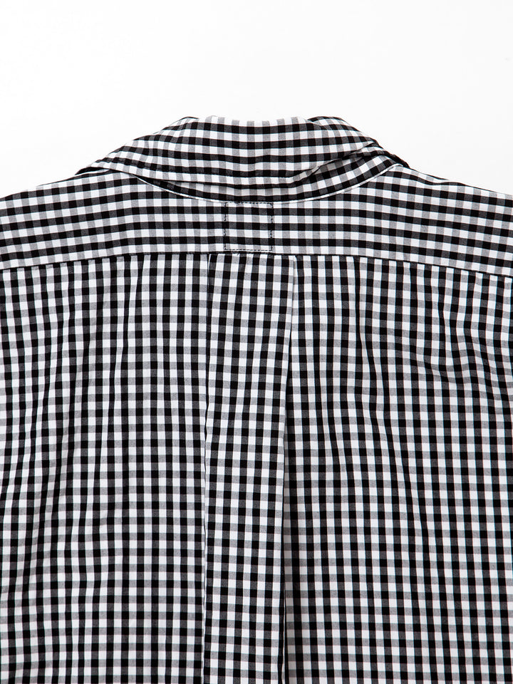 CS005・WHITE COLLAR WORK SHIRT / Black × White