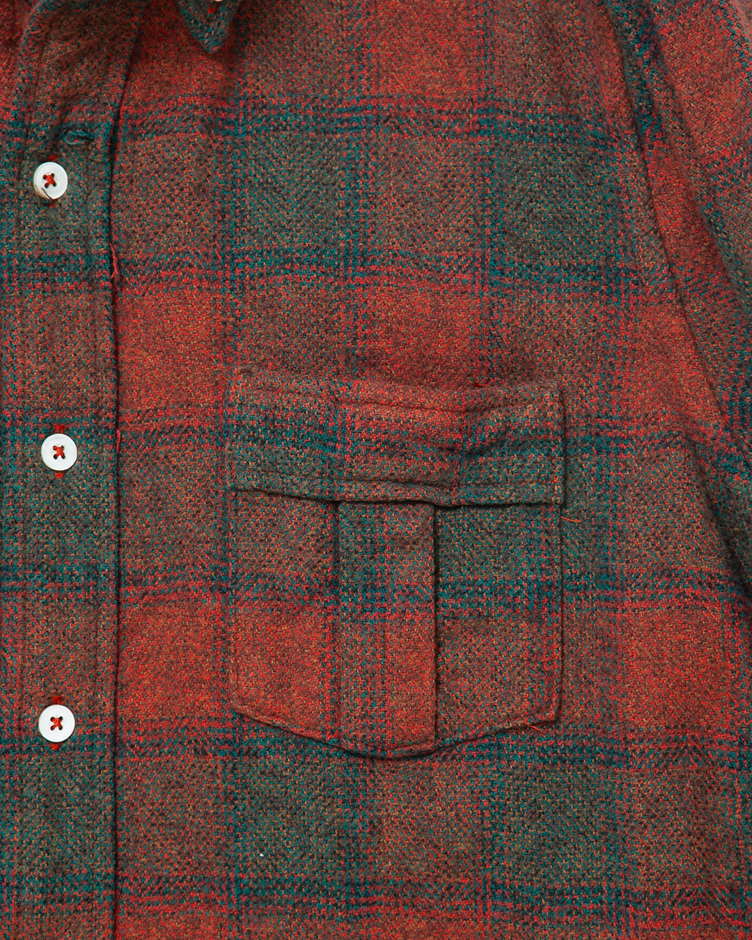 CS005 - W.C.W SHIRT PULLOVER / Red × Green