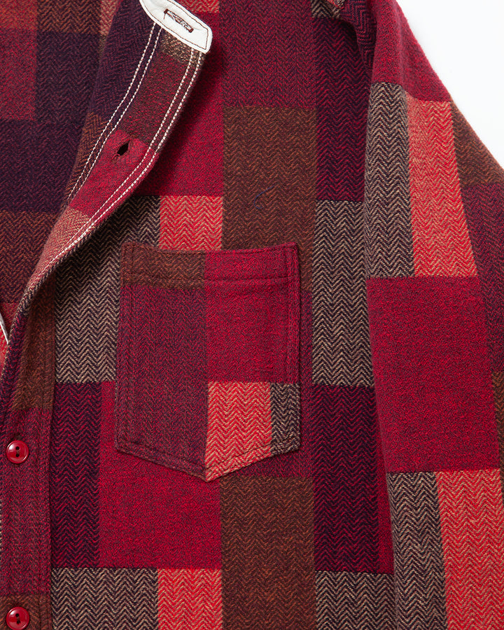 CS099 - NAVY 1POCKET BAND COLLAR / Maroon