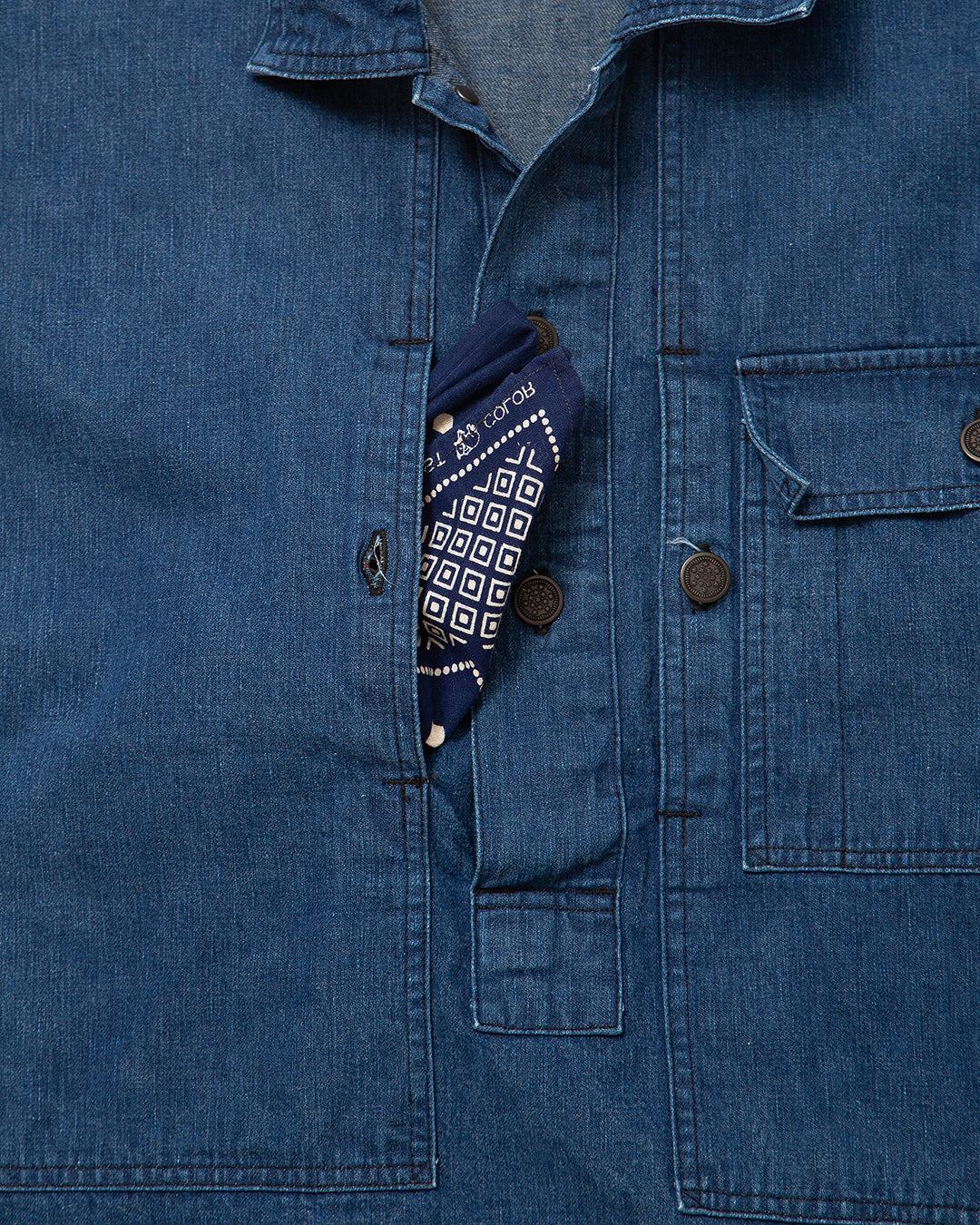 CSJ004 - CORONA・M-44 PULLOVER JACKET / Indigo Denim w/ Bio-wash