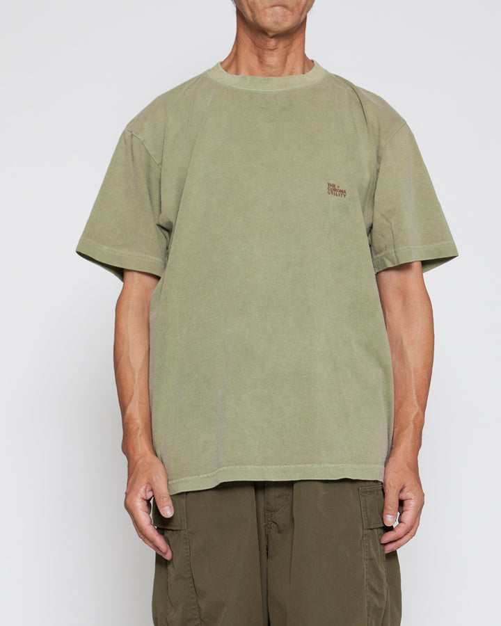 CT021・"THE CORONA UTILITY" LOGO EMBROIDERY TEE / Light Khaki
