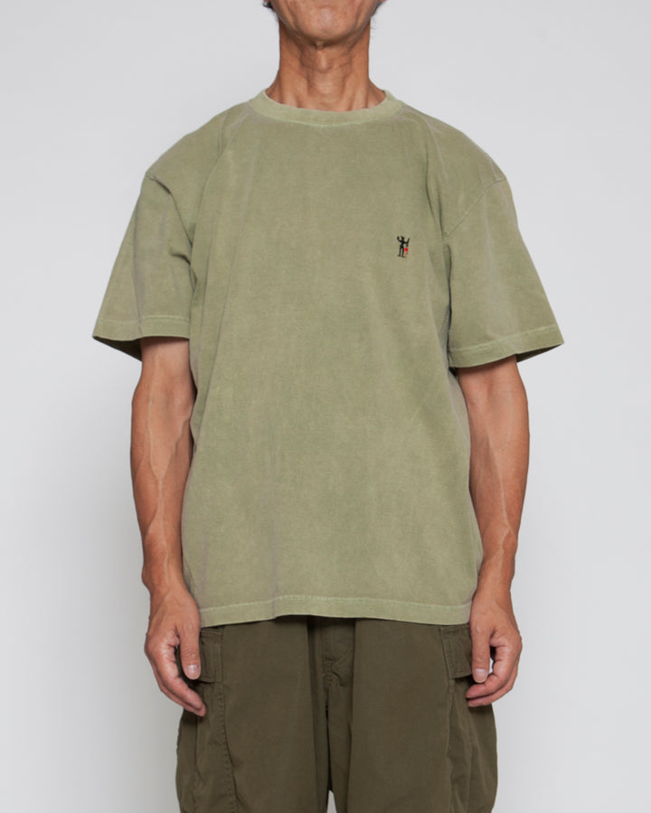 CT022・"Little Satan" EMBROIDERY TEE / Light Khaki