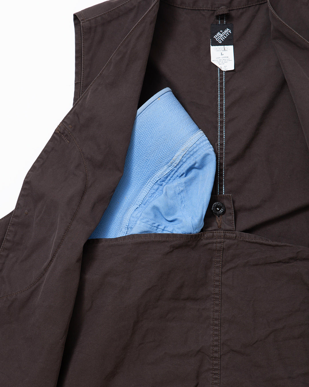 CV002 - CORONA・GAME VEST / Chocolate Brown w/ Bio-wash