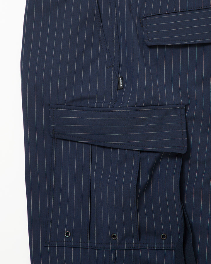 FP006・JUNGLE SLACKS / Navy × Grey Pin Stripe