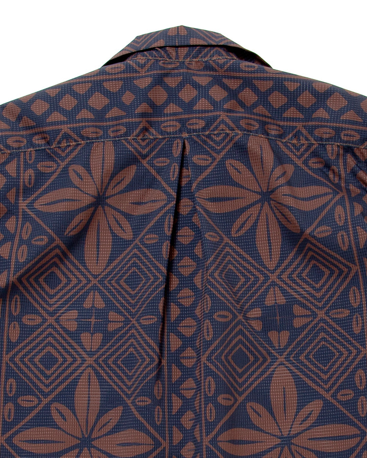 CS097 - FRENCH CAFE SHIRT S/S / Charcoal Grey × Brown