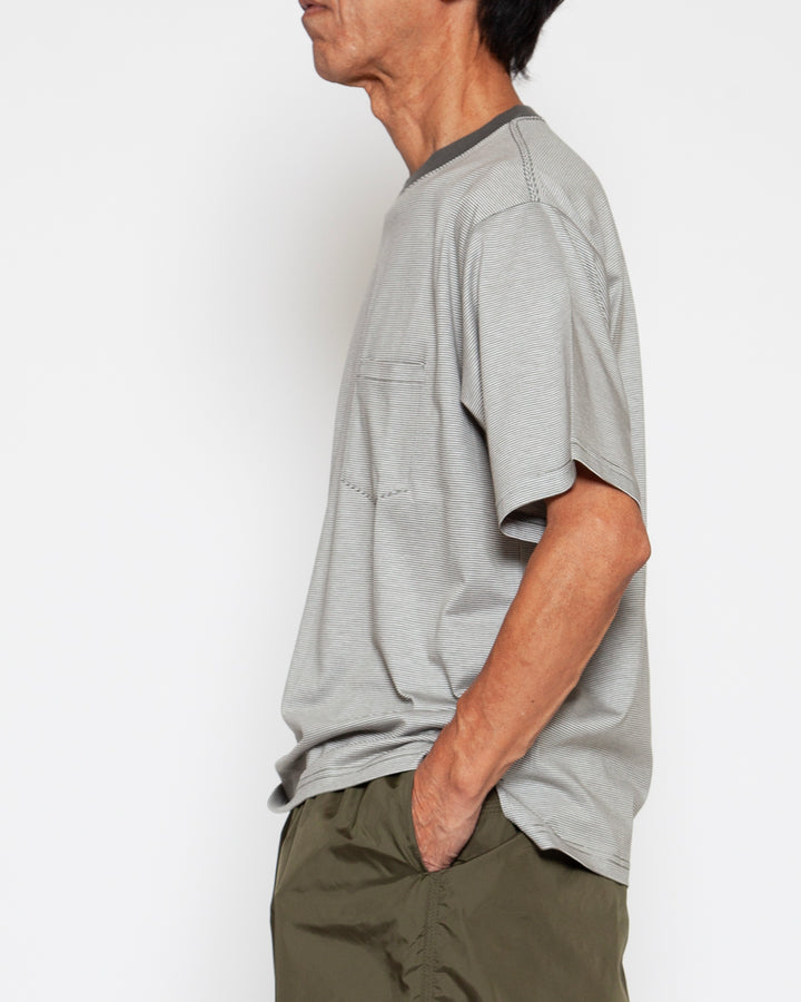 CC010  - BASIC POCKET TEE / OD × White
